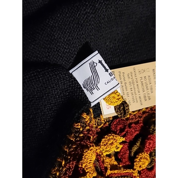 NWT Illary Baby Alpaca Knit Scarf Made In Peru Fringe Luxury Black Yellow Red - Picture 10 of 10